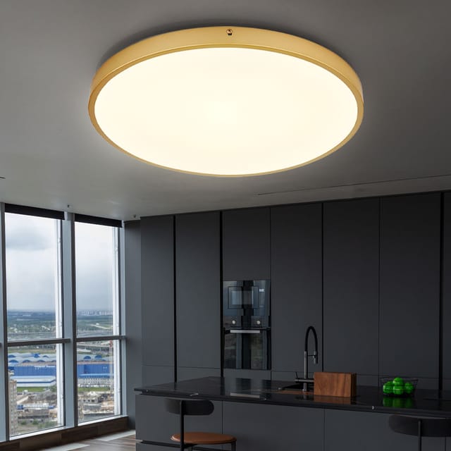 Led Deckenleuchte Wohnzimmerlampe Deckenlampe Esszimmerleuchte Flurlampe, Metall Kunststoff Messingfarben, Abstrahlwinkel, 30w 2700lm 3000k Warmweiß, D 45 Cm
