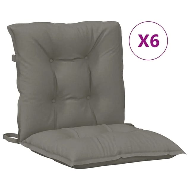 Niedriglehner-auflagen 6 Stk. Dunkelgrau 100x50x7 Cm Stoff Vidaxl