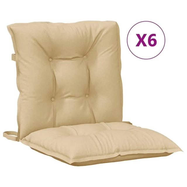Niedriglehner-auflagen 6 Stk. Melange Beige 100x50x7 Cm Stoff Vidaxl