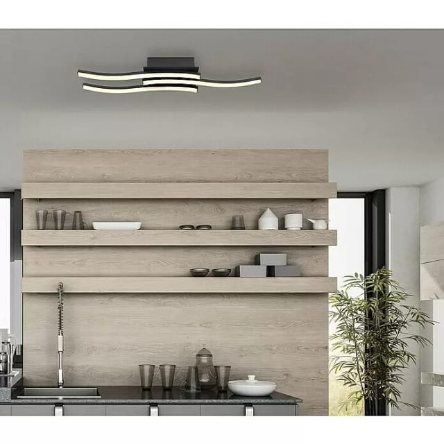 Globo - Led Deckenleuchte 1x Led Á 18w Inkl. Weiß Opal Länglich, 3 Gebogene Arme 18 Watt