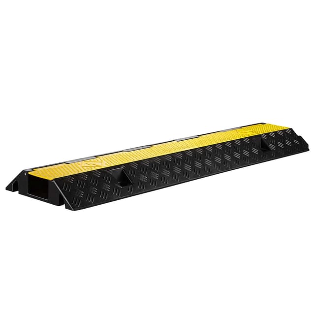 Wiltec - Kanal Kabelbrücke 98 X 26 X 6,5 Cm, Kabelkanal 15 T Tragkraft, Überfahrschutz Bis 30 Km/h, Kabel Trittschutz Für Außenbereich, Schlauchbrücke Aus Pp Und Gummi