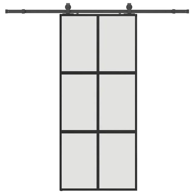 Schiebetür Mit Beschlag Schwarz 90x205 Cm Hartglas Vidaxl