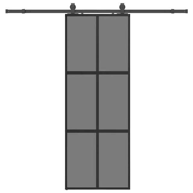 Schiebetür Mit Beschlag Schwarz 76x205 Cm Hartglas Vidaxl