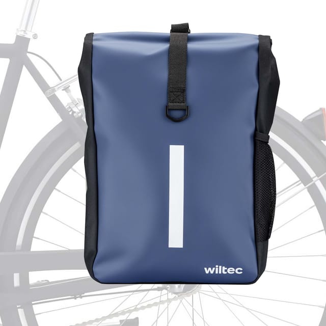 Wiltec - Gepäckträgertasche Blau, Fahrradtasche Gepäckträger 16 L Stauraum, Gepäcktasche Mit Tragegurt, Wasserresistente Fahrrad Tasche