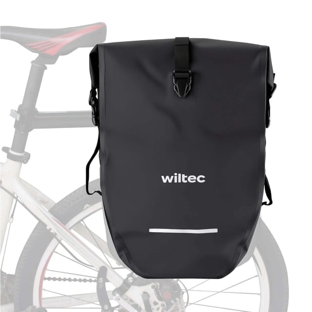 Wiltec - Gepäckträgertasche 25 L Stauraum, Fahrradtasche Für Gepäckträger Ø 8-16 Mm, Gepäcktasche Mit Tragegurt, Wasserresistente Fahrrad Tasche