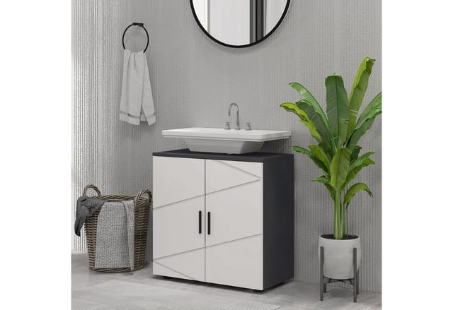 Kleankin Badezimmerschrank Spanplatte 60L x 30B x 60H cm Grau
