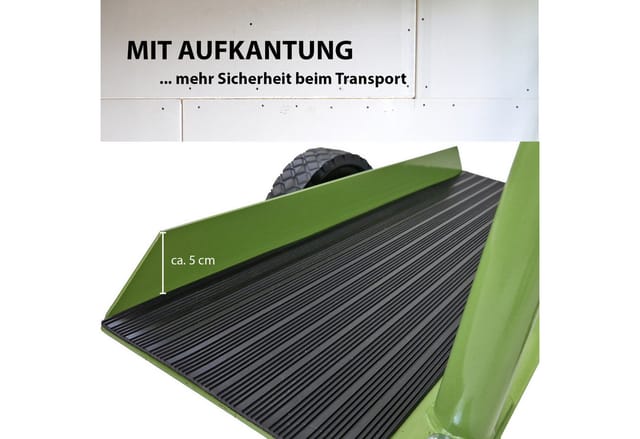 TRUTZHOLM Plattenwagen Stahl Tragkraft 300 kg Gummierte Auflage Vollgummiräder Grün