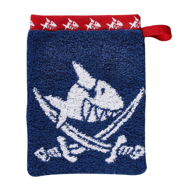 Dyckhoff Waschhandschuh Capt'n Sharky Blau 16 x 21 cm
