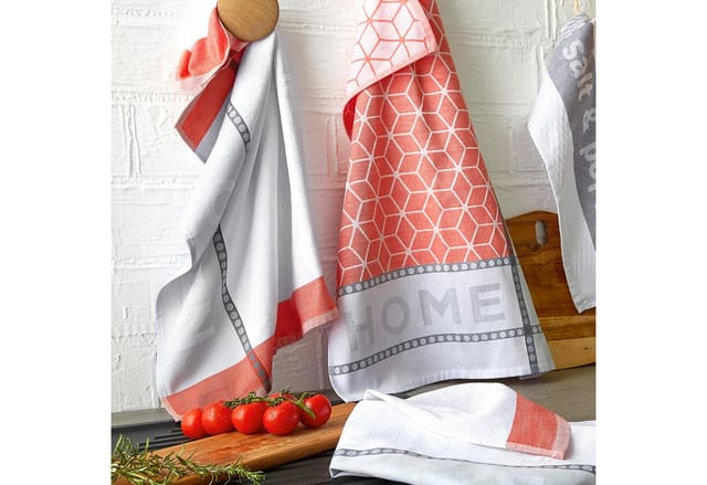 Dyckhoff Geschirrtuchset Home & Kitchen Koralle 50 x 70 cm