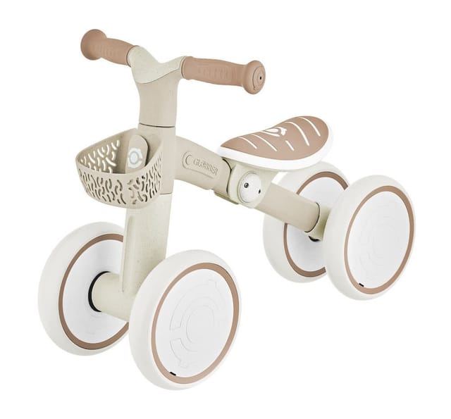 Globber Learning Bike Aufsitzrad Lernrad 7 Zoll EVA-Bereifung 4-Rädrig Sattel Höhenverstellbar Taupe