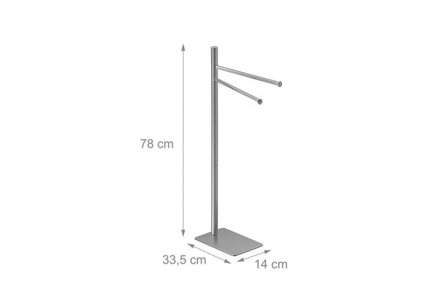 Relaxdays Handtuchständer Edelstahl Silber Freistehend 2-Armig 78 cm x 33,5 cm x 14 cm 1,5 kg