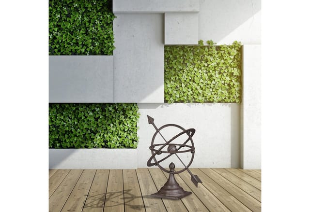 Relaxdays Sonnenuhr Gusseisen Braun mit Bodenmontage 42 cm x 33,5 cm x 32 cm