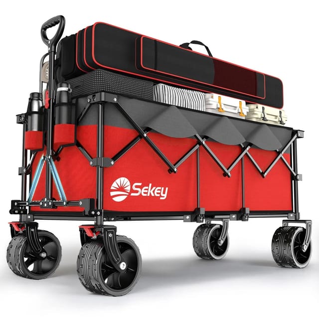 Sekey XXXL Bollerwagen Faltbar 200KG 300L Rot