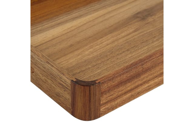 Relaxdays Serviertablett Akazienholz MDF Natur Mit Griffen 38,5 cm x 28,5 cm x 5 cm 0,6 kg