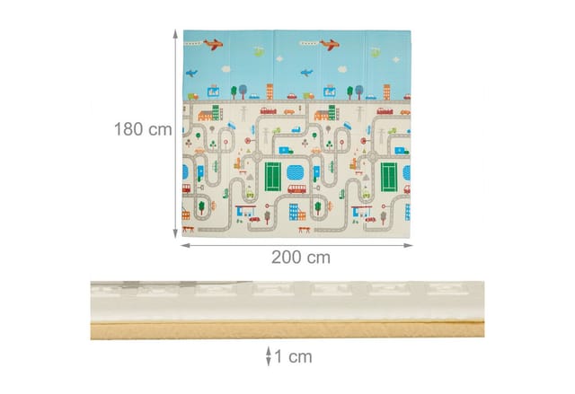 Relaxdays Spielmatte XPE Schaumstoff PE Beschichtung Bunt Faltbar Abwaschbar 200 cm x 180 cm 1 kg