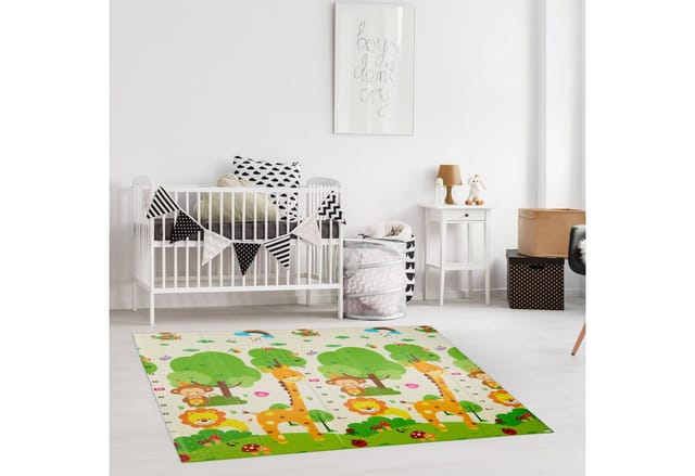 Relaxdays Krabbelmatte XPE Schaumstoff Bunt Faltbar 200 cm x 180 cm 1 kg