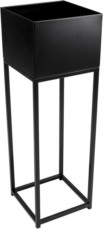 VIVANNO Blumentopf ELEVATE SQUARE 25 cm x 25 cm x 79 cm Schwarz