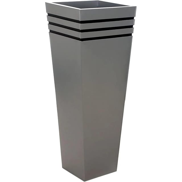 VIVANNO Pflanzkübel NEW CLASSIC 40 cm x 40 cm x 105 cm Silber