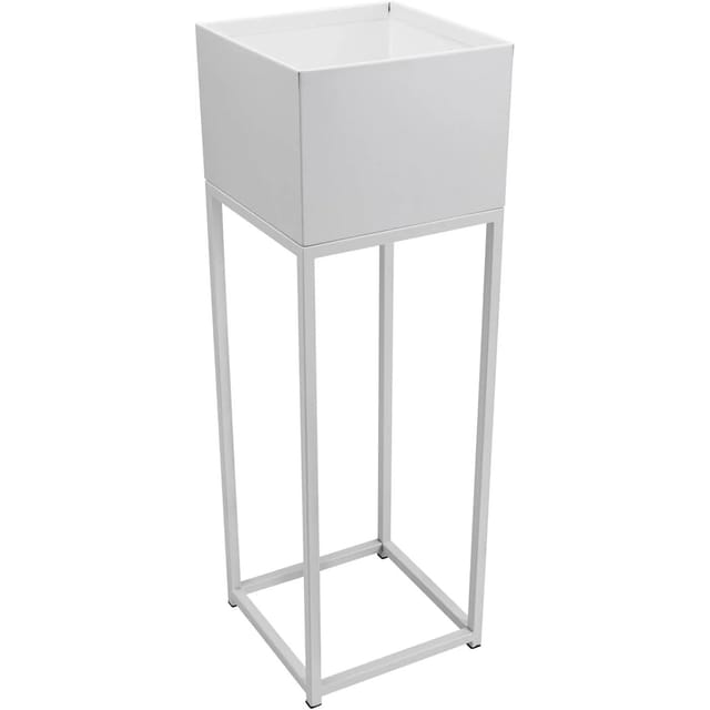 VIVANNO Blumentopf ELEVATE SQUARE 25 cm x 25 cm x 79 cm Weiß