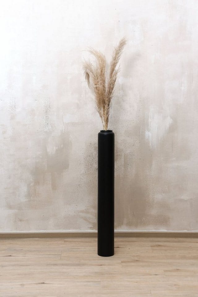 VIVANNO Bodenvase DIRETO 10 cm x 10 cm x 100 cm Schwarz