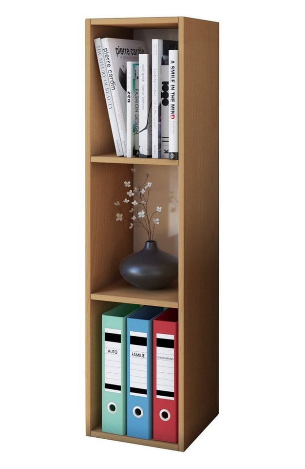 VCM Holzregal stehend platzsparendes Regal Maße: H. 107 x B. 34 x T. 30 cm Elegantes Regal stehend Aufbewahrungsregal Bücherregal - Mendas