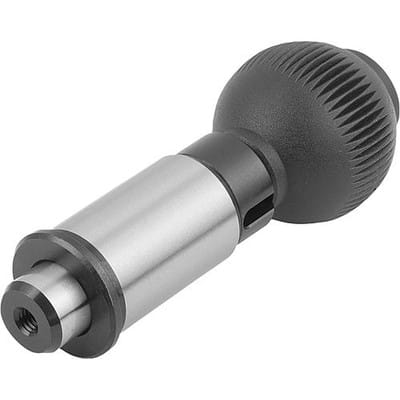 PRÄZISIONS-ARRETIERBOLZEN OHNE RASTNUT, FORM:A STAHL, STANDARD, KOMP:THERMOPLAST, SCHWARZGRAU RAL7021 (K0361.020)