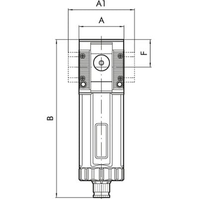 Aktivkohlefilter »SYNTESI«, BG 1, G 3/8, 0,003 mg/m³, RMSA (5613C103)