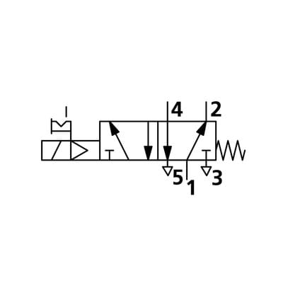 5/2-Wegeventil, elektropneumatisch, monostabil, G 1/2 (7030021100)