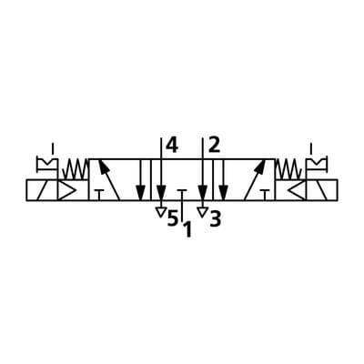 5/3-Wegeventil, elektropneu., Mitte entlüft., G 1/2, 110 V AC (517.53.12.OC.110A)