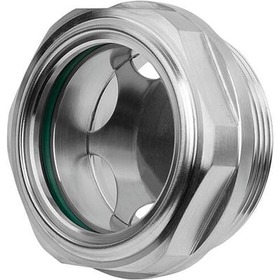 ÖLSCHAUGLAS MIT SECHSKANT MIT REFLEKTOR, D1=M16X1,5, D=22, EDELSTAHL, KOMP:SICHERHEITSGLAS