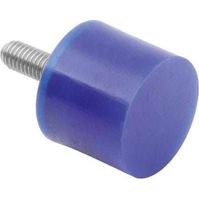 GUMMIPUFFER TYP D AUSSENGEWINDE M04X10, D=15, H=8, EDELSTAHL A4 1.4401, ZYLINDRISCH, KOMP:SILIKON SHORE 55A,