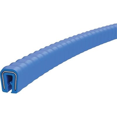 KANTENSCHUTZPROFIL OHNE DICHTUNG 50000X8X10, FORM:A, SILIKON BLAU, KOMP:EDELSTAHL A2
