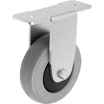 BOCKROLLE OHNE FESTSTELLSYSTEM, FORM:A, D=100, B=32, GUMMI, KOMP:STAHL, FÜR ALUMINIUMPROFILE