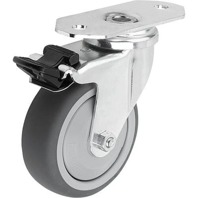 LENKROLLE MIT FESTSTELLSYS STOP-FIX, FORM:C, D=75, B=25, POLYURETHAN, KOMP:STAHL
