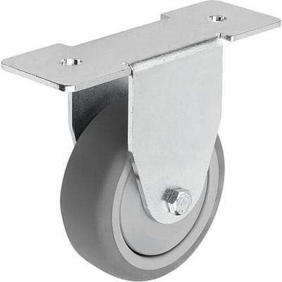 BOCKROLLE OHNE FESTSTELLSYSTEM, FORM:A, D=75, B=25, THERMOPLAST, KOMP:STAHL, FÜR ALUMINIUMPROFILE