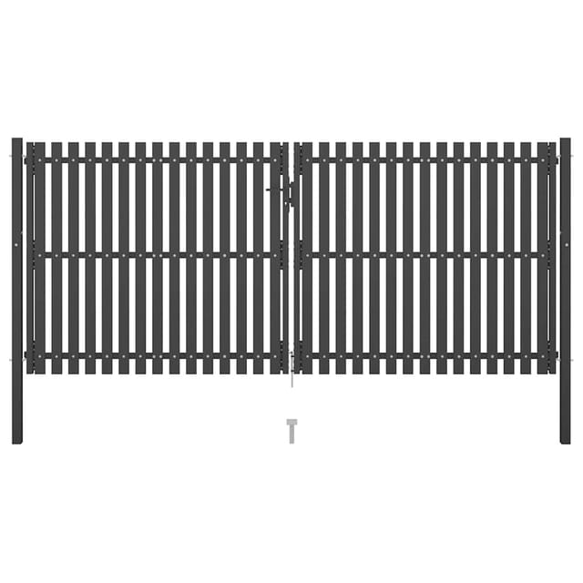 Gartentor Aus Stahl 400 X 150 Cm Anthrazit Vidaxl