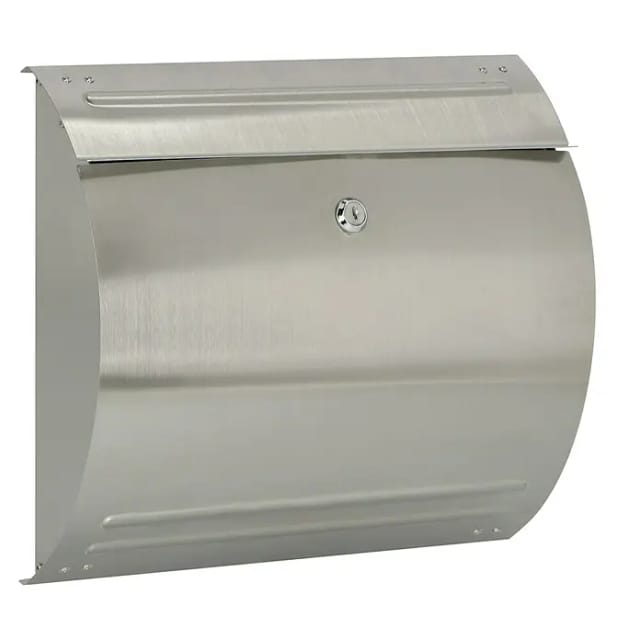Portaferm Wandbriefkasten (L x B x H: 13,5 x 37,5 x 33 cm, Silber, Edelstahl)