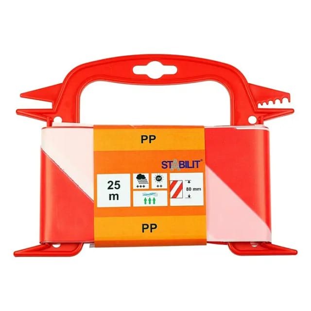Stabilit Absperrband (25 m x 80 mm, Rot/Weiß)