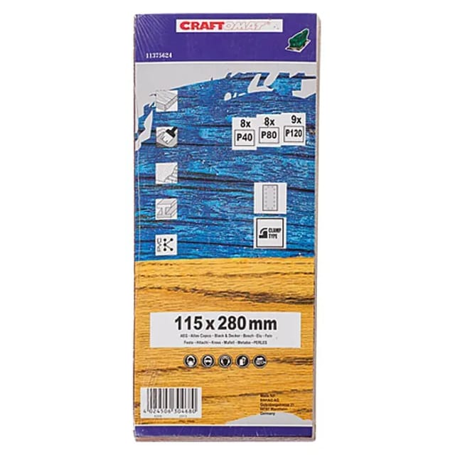 Craftomat Schleifstreifen Sparpack (280 x 115 mm, 25 -tlg.)