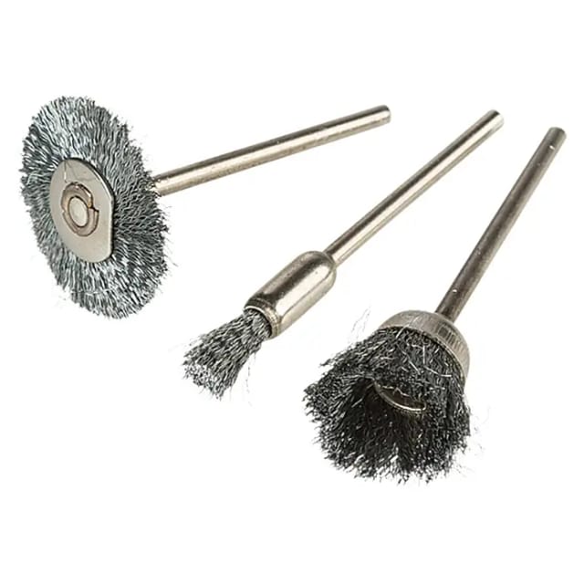 Craftomat Mini-Drahtbürsten-Set (3 -tlg., Durchmesser Schaft: 2,3 mm)