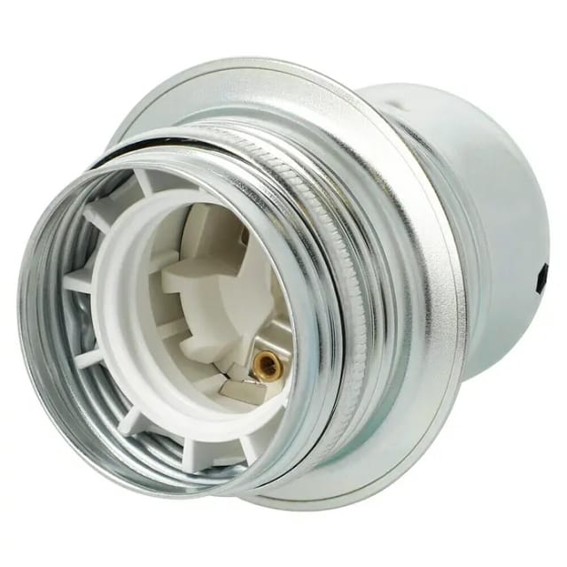 Voltomat Lampenfassung mit Außengewindemantel (E27, Metall, Max. Anschlussleistung: 60 W, Chrom)