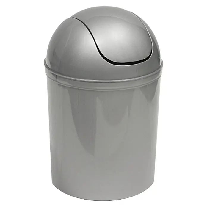 Poseidon Schwingdeckeleimer (5 l, Kunststoff, Silber)