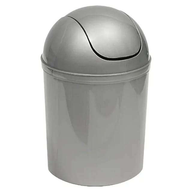 Poseidon Schwingdeckeleimer (5 l, Kunststoff, Silber)