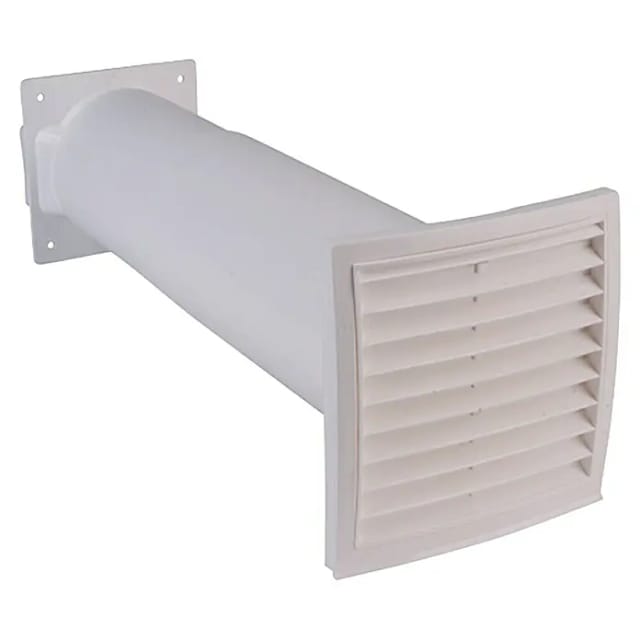 Air-Circle Teleskop-Mauerkasten (Maße Anschlussstutzen: 111 x 54 mm, Durchmesser: 100 mm, Verstellbereich: 27 cm - 48 cm, Max. Luftleistung: 300 m³/h)