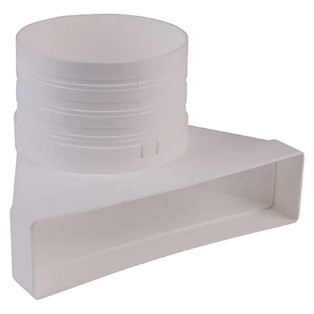Air-Circle Flachkanal-Umlenkstück (Maße Anschlussstutzen: 220 x 54 mm, Durchmesser Anschlussstutzen: 125 mm)