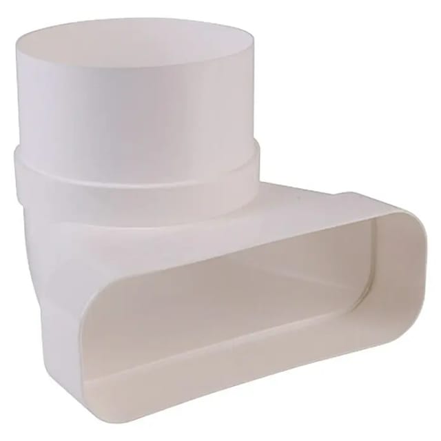 Air-Circle Flachkanal-Umlenkstück (Maße Anschlussstutzen: 230 x 80 mm, Durchmesser Anschlussstutzen: 150 mm)