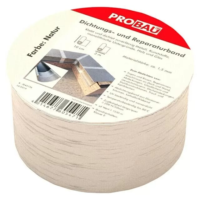 Probau Bitumen- & Reparaturband (Alu-Blank, 10 m x 10 cm, Selbstklebend)