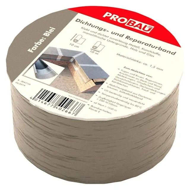 Probau Bitumen- & Reparaturband (Blei, 10 m x 10 cm, Selbstklebend)