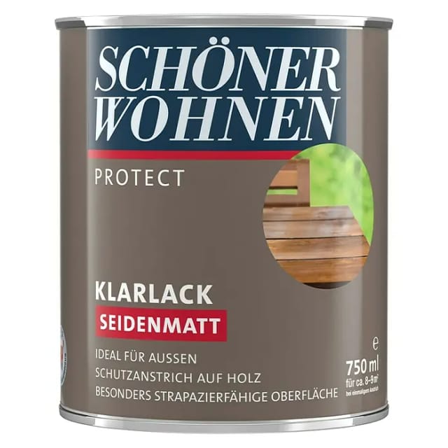 SCHÖNER WOHNEN-Farbe Protect Klarlack (Farblos, Seidenmatt, 750 ml, Lösemittelbasiert)