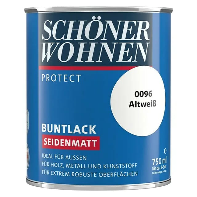 SCHÖNER WOHNEN-Farbe Protect Buntlack (Altweiß, Seidenmatt, 750 ml, Lösemittelbasiert)